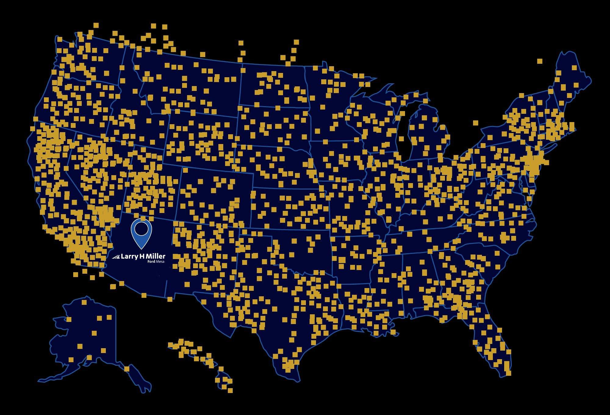U.S. Map of Areas Where Delivery is Available